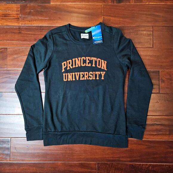 NWT Princeton U 2014 Champion Sweatshirt Black with Orange Letters Size Small - Picture 1 of 10